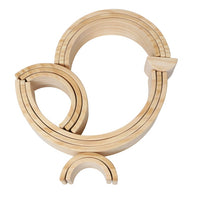 12 Pcs Pine Wood Natural Wooden Large Rainbow Stacking Blocks