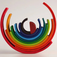 12-Piece Large Wooden Rainbow Stacking Blocks – Primary Colors | Pine or Linden Wood Options - BIG FRENCHIES
