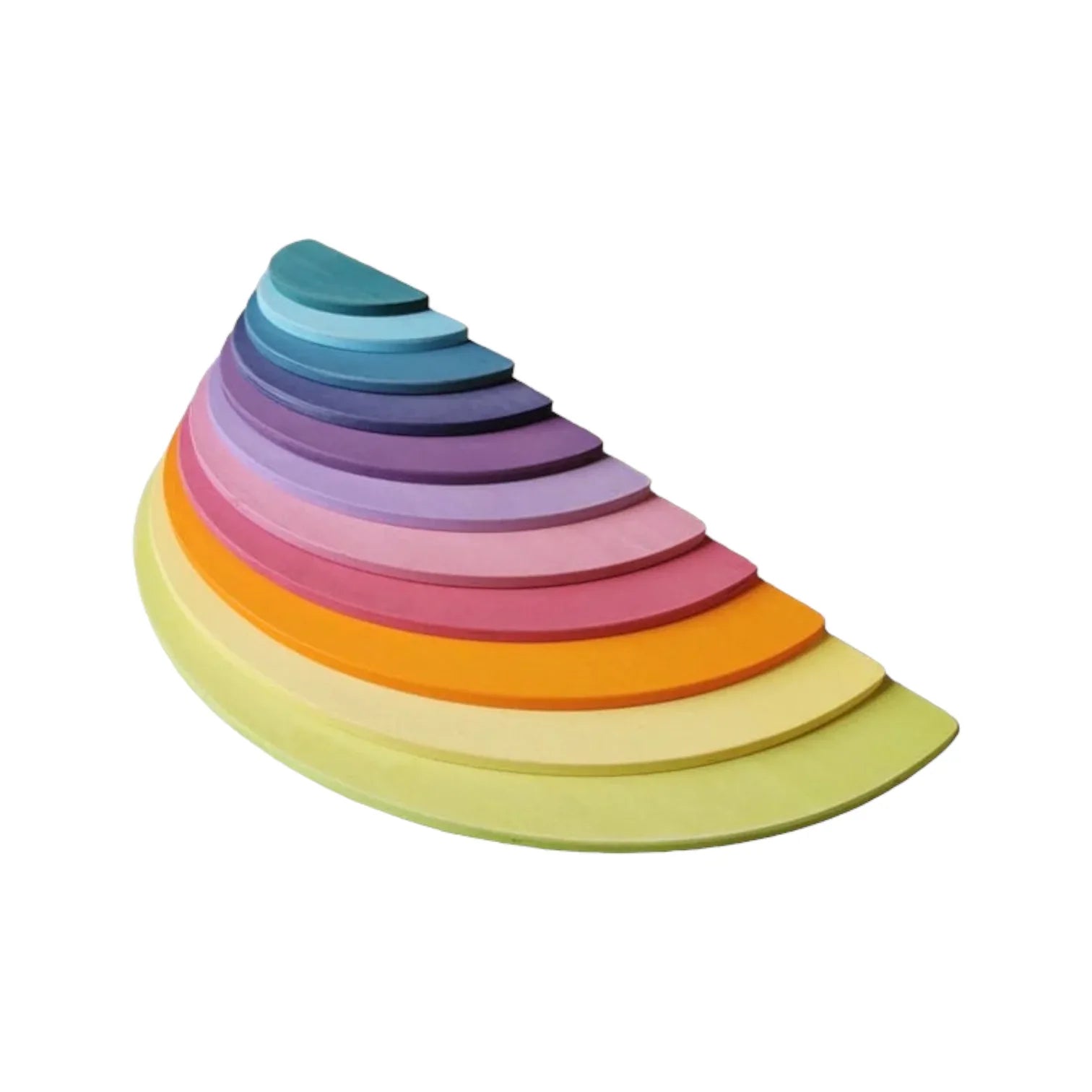 11 Pcs Large Wooden Rainbow Stacking Semi-Circles – Pastel/Macaron Colors - BIG FRENCHIES