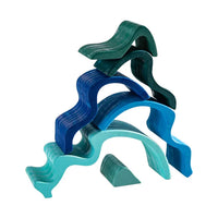6 Pcs Wooden Water Wave Stacking Blocks - BIG FRENCHIES
