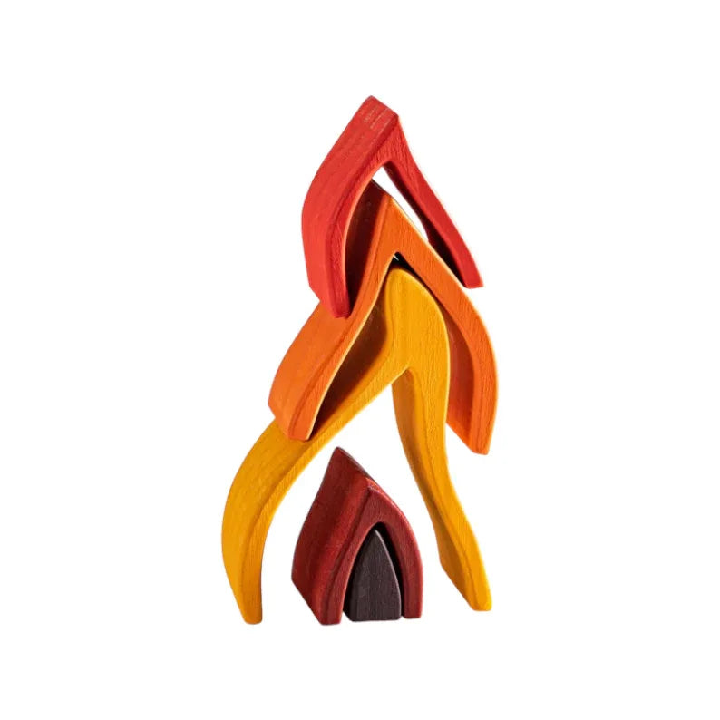 5 Pcs Wooden Fire Stacking Blocks - BIG FRENCHIES