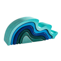 6 Pcs Wooden Water Wave Stacking Blocks - BIG FRENCHIES