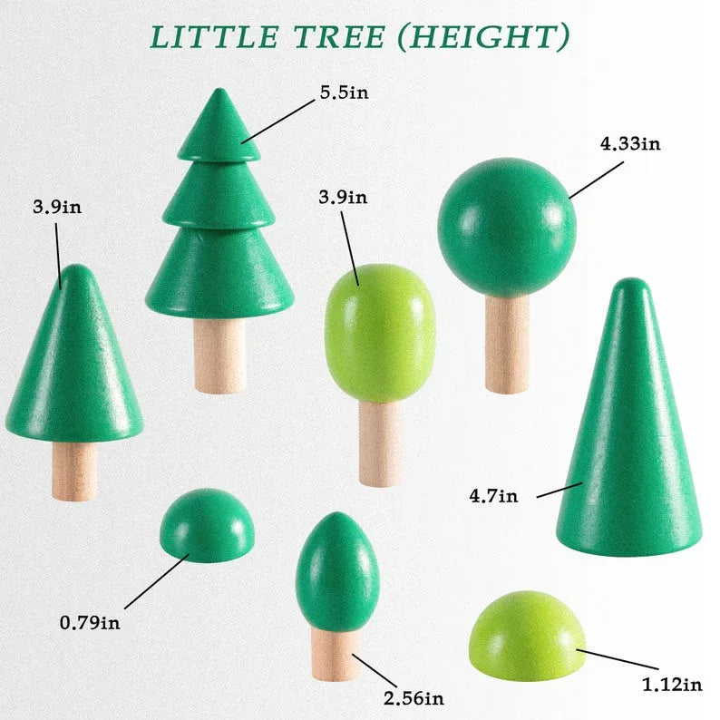 8 Pcs Wooden Trees Toy Set - BIG FRENCHIES