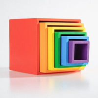 6-Piece Primary Color Rainbow Wooden Nesting Box Set - BIG FRENCHIES