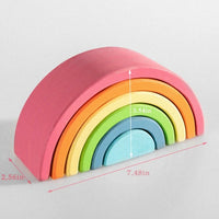 6 Pcs Small Rainbow Stacking Blocks in Pastel/Macaron Colors - BIG FRENCHIES