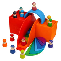 6-Piece Primary Color Rainbow Wooden Nesting Box Set - BIG FRENCHIES