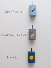 Silicone Straw Cup for Babies & Toddlers - 6oz Silicone Sippy Cup