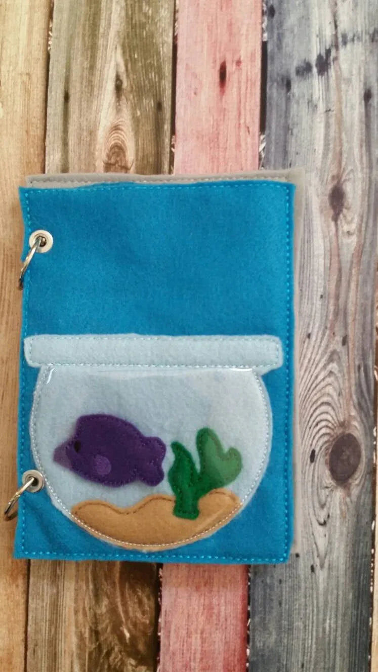 Build Your Own Felt Quiet Book.. Page by Page...Fish Bowl Activity Page.. Fish, Coral, Starfish, and Sea Horse Included - BIG FRENCHIES