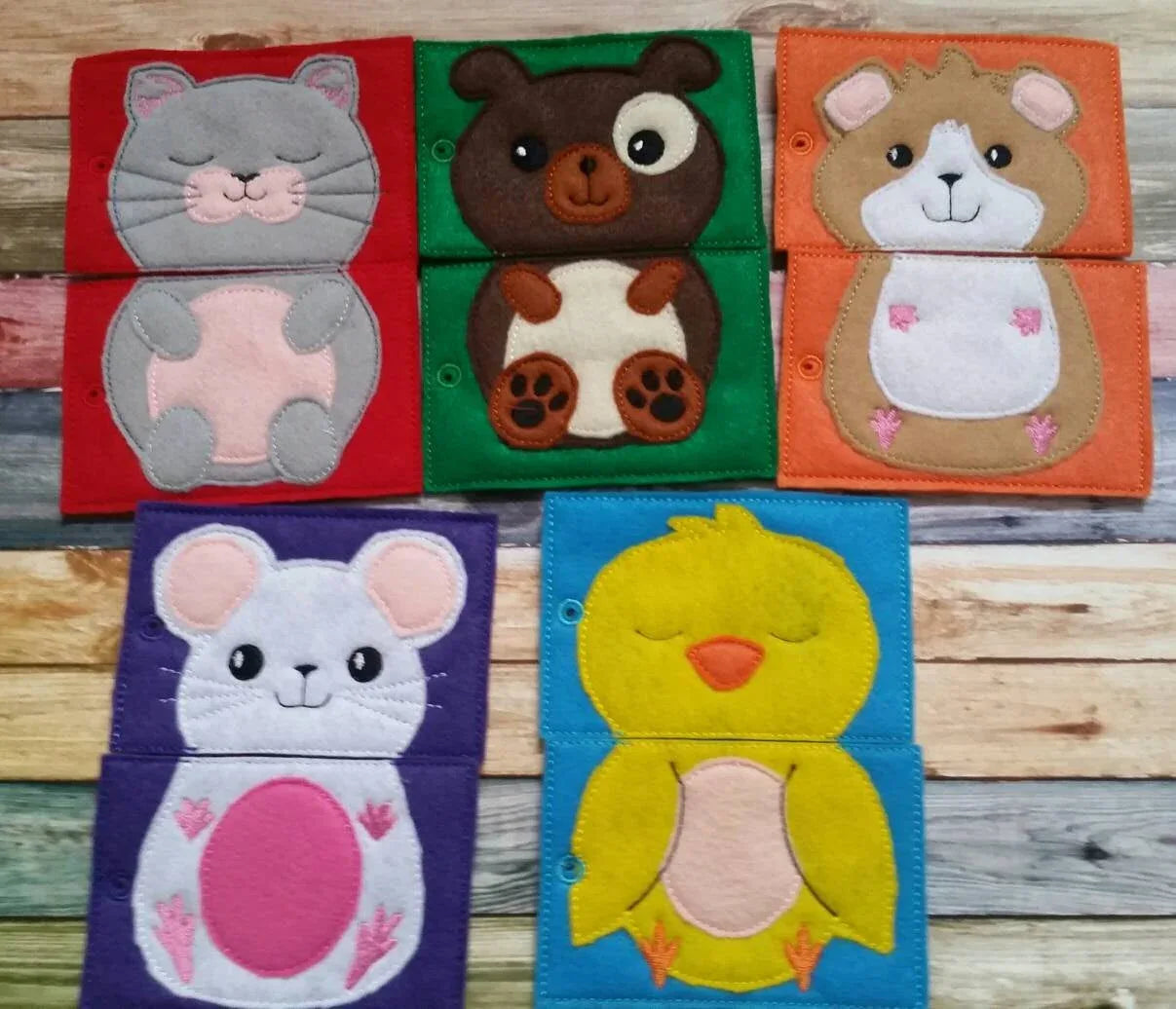 Quiet Book Toddler - mix and match - interactive quiet book - busy book - educational - gift for children - house pets - Animal - learning - BIG FRENCHIES
