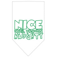 Christmas Pet and Dog Bandana Screen Printed, "Nice Until Proven Naughty"