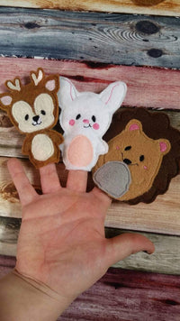 Forest animal - finger puppet - woodland animal - puppet show- quiet toy - party favor - animal - children -educational - pretend play - BIG FRENCHIES