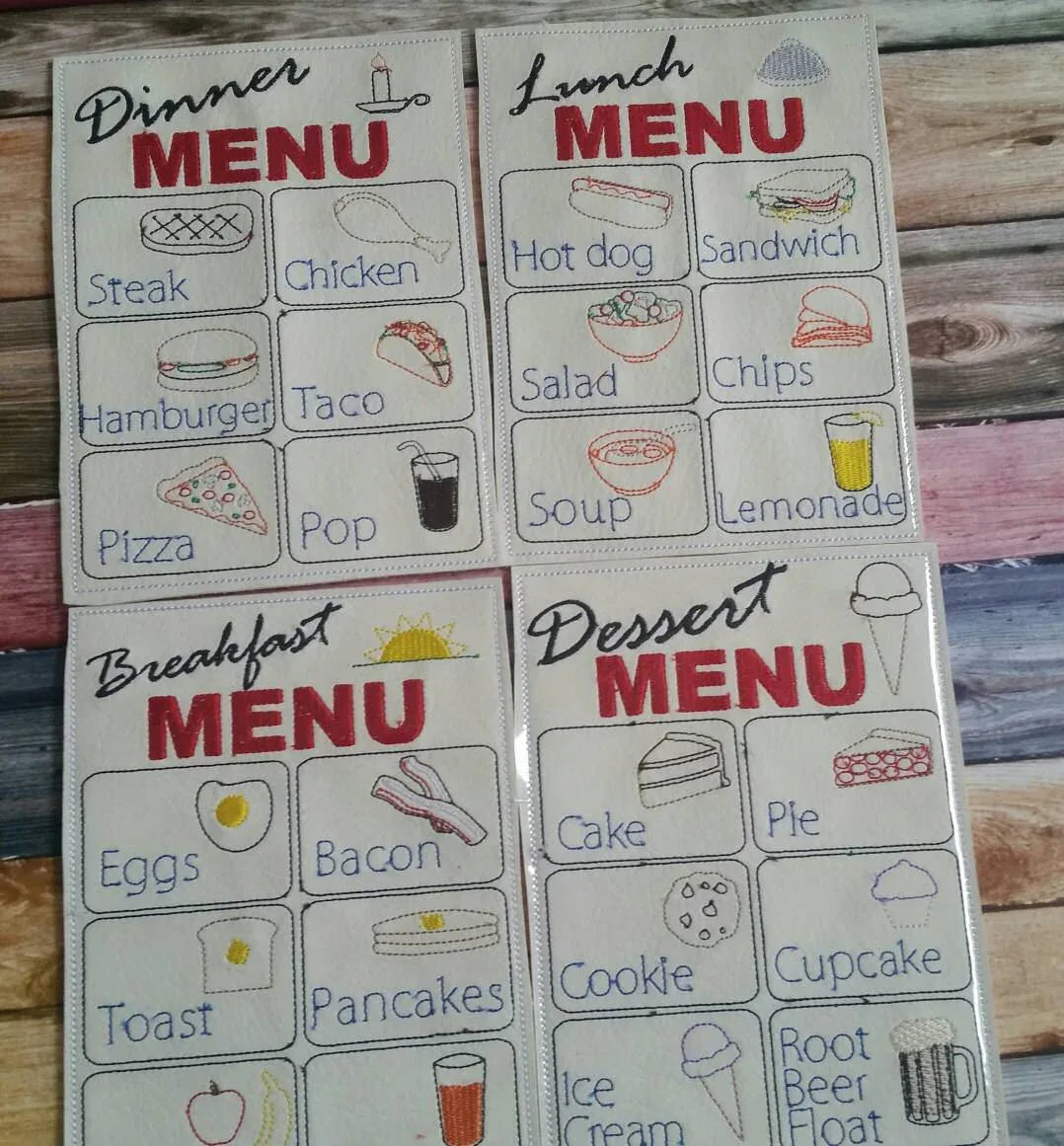 Waitress play set - Restaurant toys - Restaurant play set - pretend restaurant - pretend menus - pretend play - play kitchen- pocket apron - BIG FRENCHIES