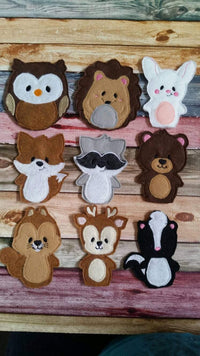 Forest animal - finger puppet - woodland animal - puppet show- quiet toy - party favor - animal - children -educational - pretend play - BIG FRENCHIES