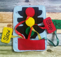 Toddler quiet book- quiet book pages - stoplight - car light - semsoy - Build your own quiet book - coordination - busy book - activity book - BIG FRENCHIES