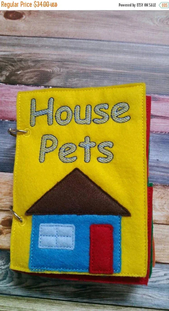 Quiet Book Toddler - mix and match - interactive quiet book - busy book - educational - gift for children - house pets - Animal - learning - BIG FRENCHIES