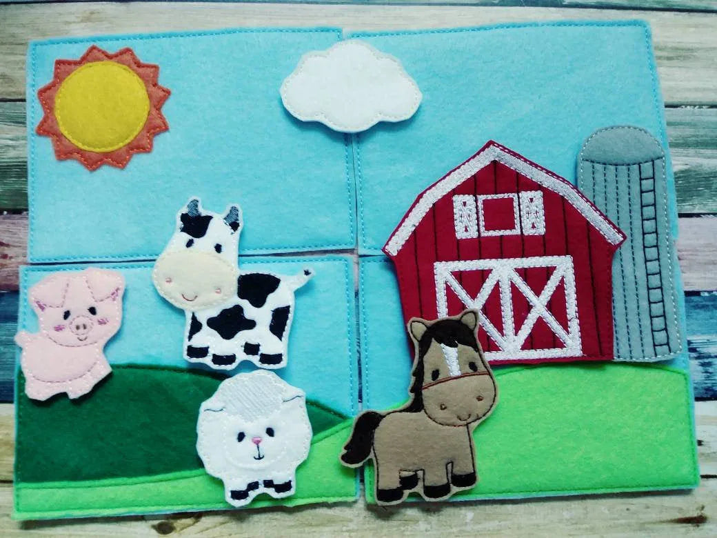 Felt Farm - Playset - felt board - Quiet toy - Learning - Educational Toy - Barn - Farm Animals - farm play set - pretend play - eieio - BIG FRENCHIES