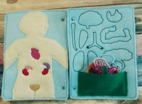 Anatomy board - anatomy quiet book page - 10 organ pieces - learning board - Medical Play Set - human body - busy board - quiet book page - BIG FRENCHIES