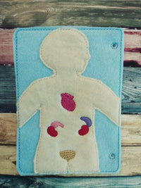 Anatomy board - anatomy quiet book page - 10 organ pieces - learning board - Medical Play Set - human body - busy board - quiet book page - BIG FRENCHIES