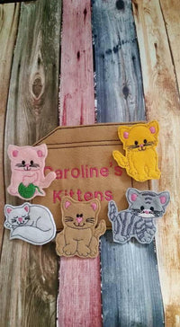 Cat Finger Puppets - cat toy - kitten finger puppet -personalized - Storage Bag - Quiet Toy - Busy Bag - Activity Bag - custom colors - BIG FRENCHIES