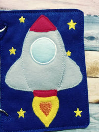 Outer Space - quiet book page - Sun - space shuttle - planets - road trip toy - Learning - Educational Toy - galaxy- stars - solar system - BIG FRENCHIES