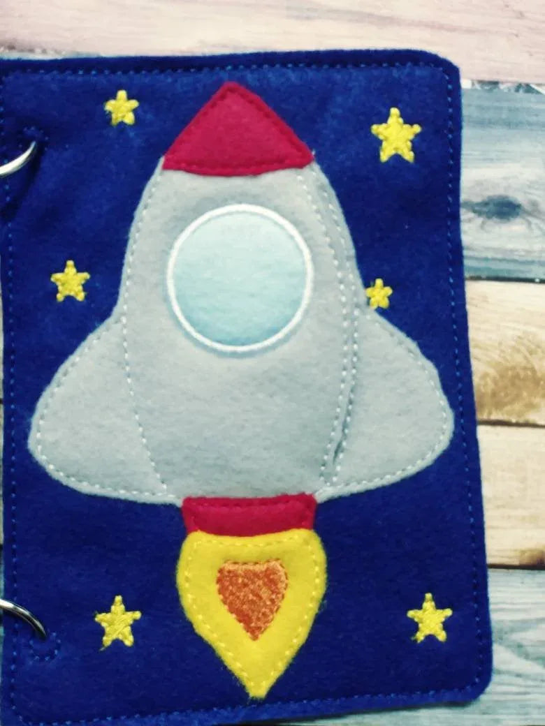 Outer Space - quiet book page - Sun - space shuttle - planets - road trip toy - Learning - Educational Toy - galaxy- stars - solar system - BIG FRENCHIES