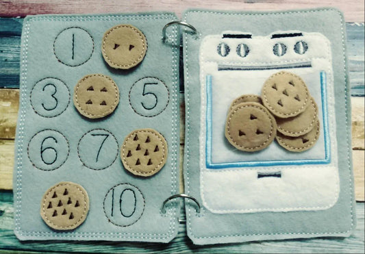 Learn to count - Toddler quiet book page - toddler busy book - counting from 1 -10 page - learning page - number page - busy book - BIG FRENCHIES