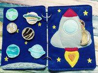 Outer Space - quiet book page - Sun - space shuttle - planets - road trip toy - Learning - Educational Toy - galaxy- stars - solar system - BIG FRENCHIES