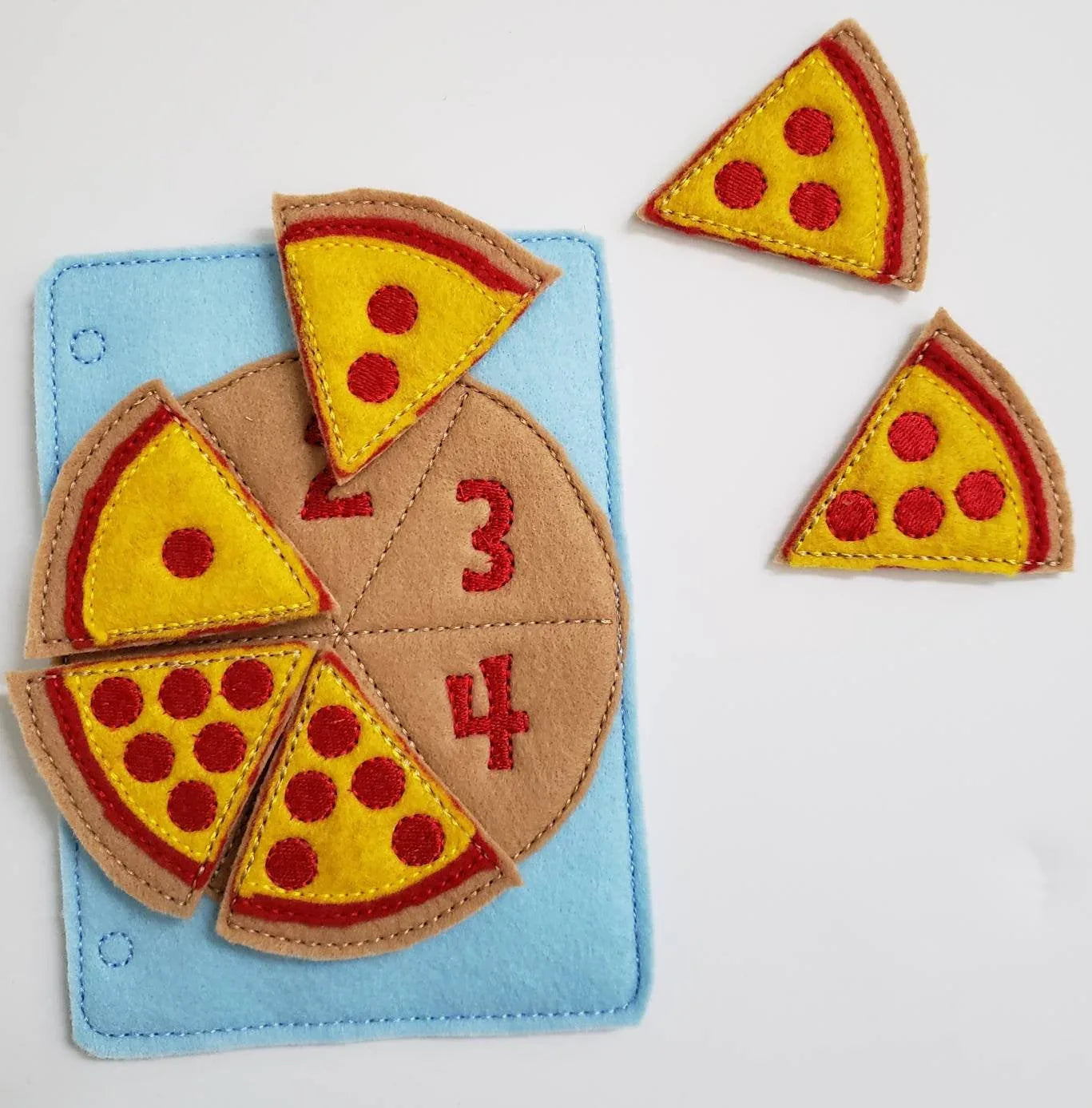 Learn to count - felt pizza counting quiet book page - number match - quiet book page - busy book - BIG FRENCHIES