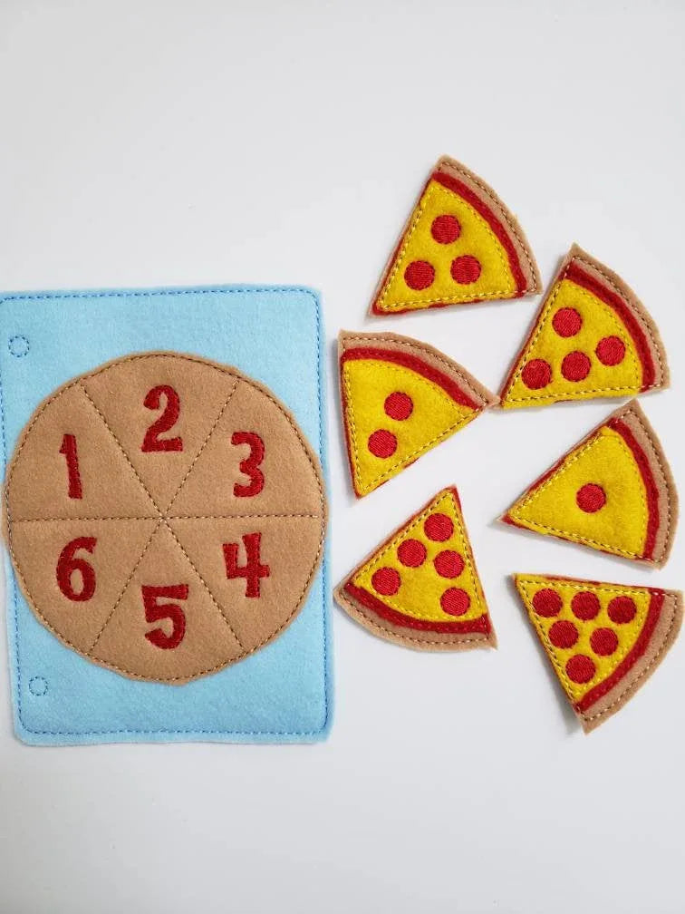 Learn to count - felt pizza counting quiet book page - number match - quiet book page - busy book - BIG FRENCHIES