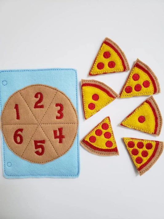 Learn to count - felt pizza counting quiet book page - number match - quiet book page - busy book - BIG FRENCHIES