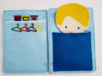 Astronaut boy felt paper doll - doll clothes storage - quiet activity page - busy book page - BIG FRENCHIES