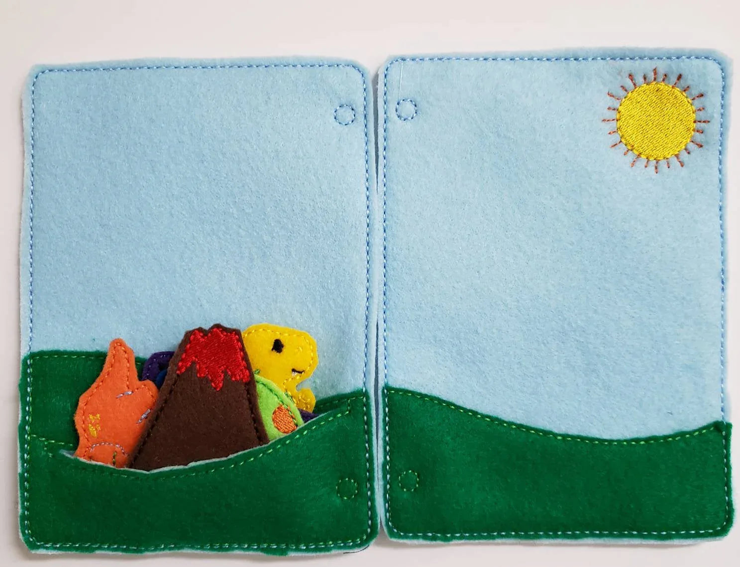 Quiet book page Dinosaur - toddler - preschool - Busy Book - Activity Book - Interactive - BIG FRENCHIES