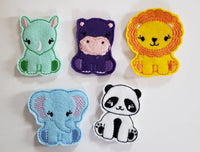Zoo Animal Finger Puppets - zoo storage bag - Free Personalization - Quiet Toy - Busy Bag - Activity Bag - custom colors - BIG FRENCHIES