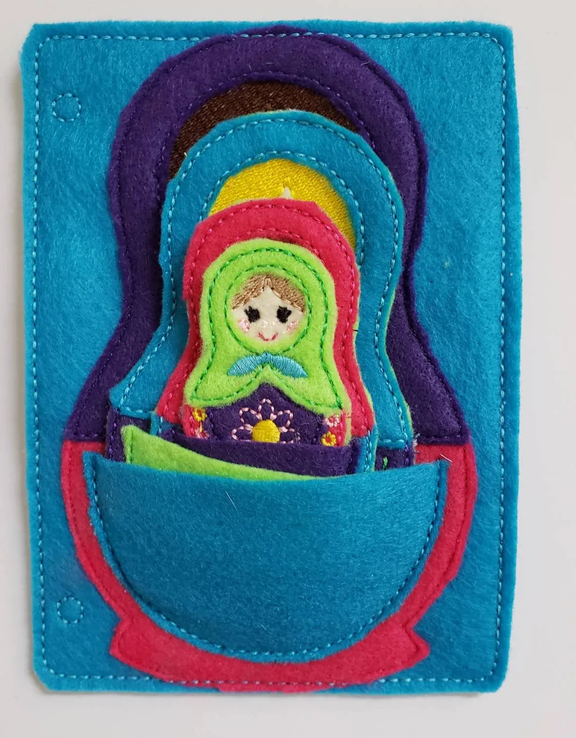 Felt nesting doll quiet book page - toddler quiet book page - stacking dolls - activity page - busy book page - BIG FRENCHIES