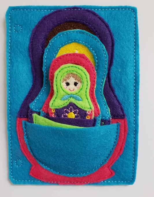 Felt nesting doll quiet book page - toddler quiet book page - stacking dolls - activity page - busy book page - BIG FRENCHIES