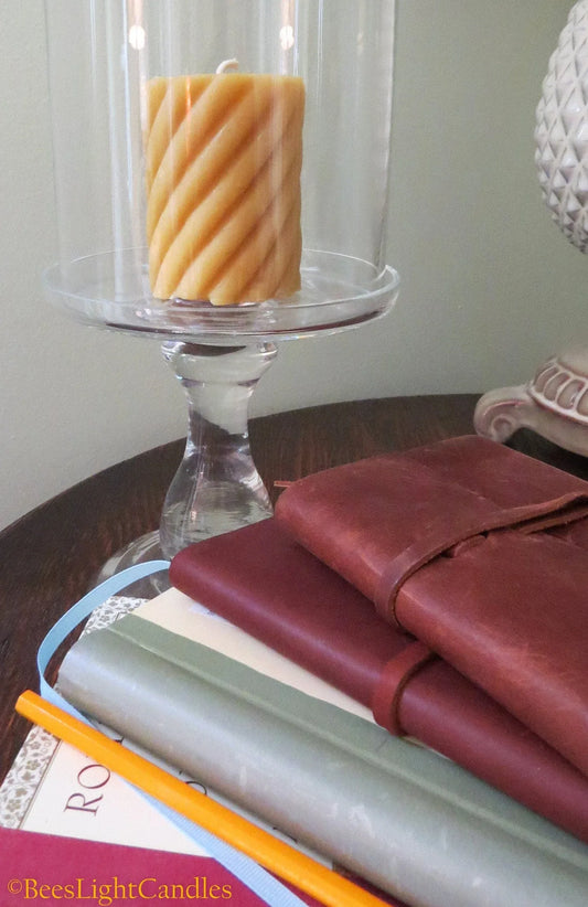 Spiral Pillar Beeswax Candle - BIG FRENCHIES