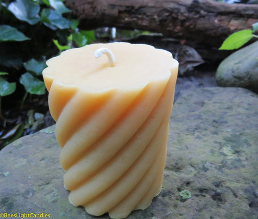 Spiral Pillar Beeswax Candle - BIG FRENCHIES