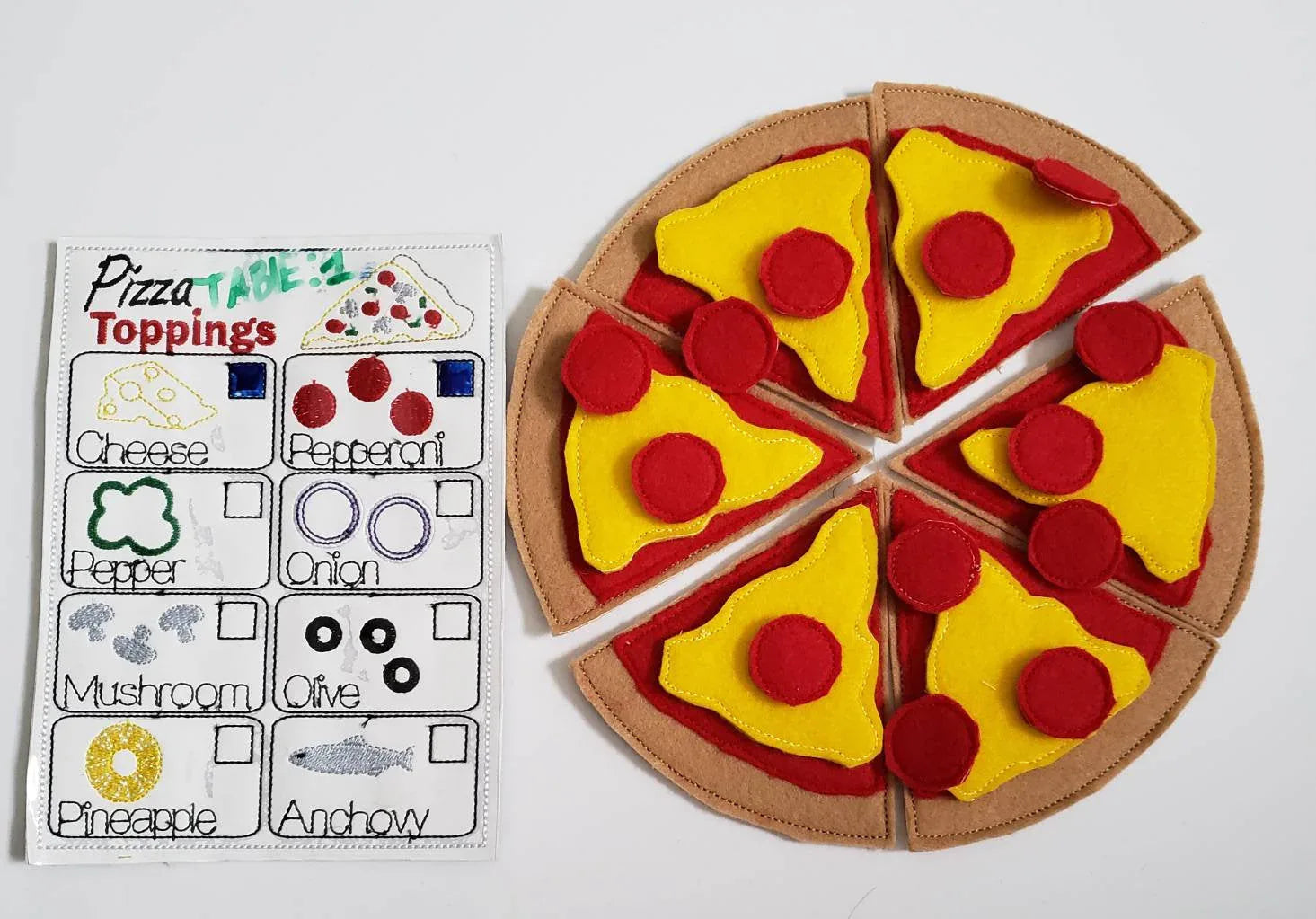 Felt Food Pizza - pretend play Pizza Restaurant play set - felt food - pretend play - build your own - BIG FRENCHIES