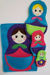 Felt nesting doll quiet book page - toddler quiet book page - stacking dolls - activity page - busy book page - BIG FRENCHIES