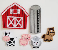 Farm Animal Felt Quiet Book Page - Busy Book - Activity Book - learning board - Interactive - Barn - Horse - Sheep - pig - cow - BIG FRENCHIES