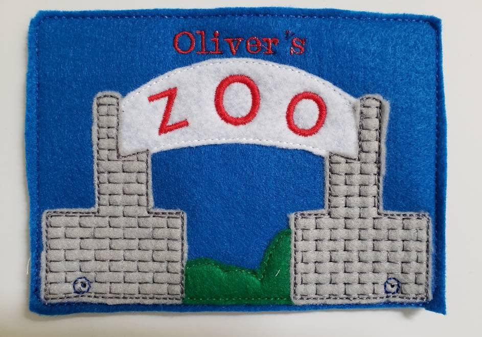 Zoo Animal Finger Puppets - zoo storage bag - Free Personalization - Quiet Toy - Busy Bag - Activity Bag - custom colors - BIG FRENCHIES