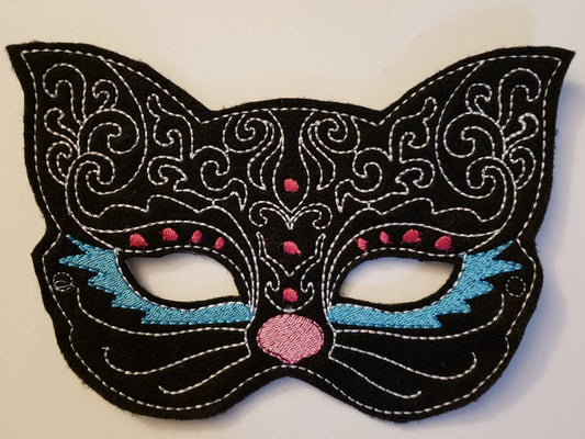 Felt Exotic Cat Mask - Halloween Costume - Birthday Party Favor - magical - non food treat - Fantasy - dress up - pretend play - Parade - BIG FRENCHIES
