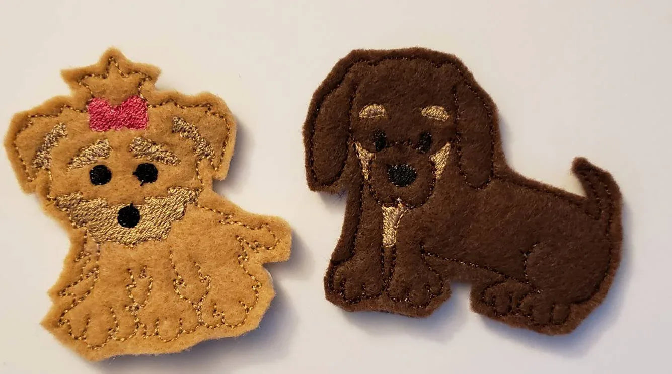 Dog Finger Puppets - dog toy - puppy finger puppet -personalized - Storage Bag - Quiet Toy - Busy Bag - Activity Bag - custom colors - BIG FRENCHIES
