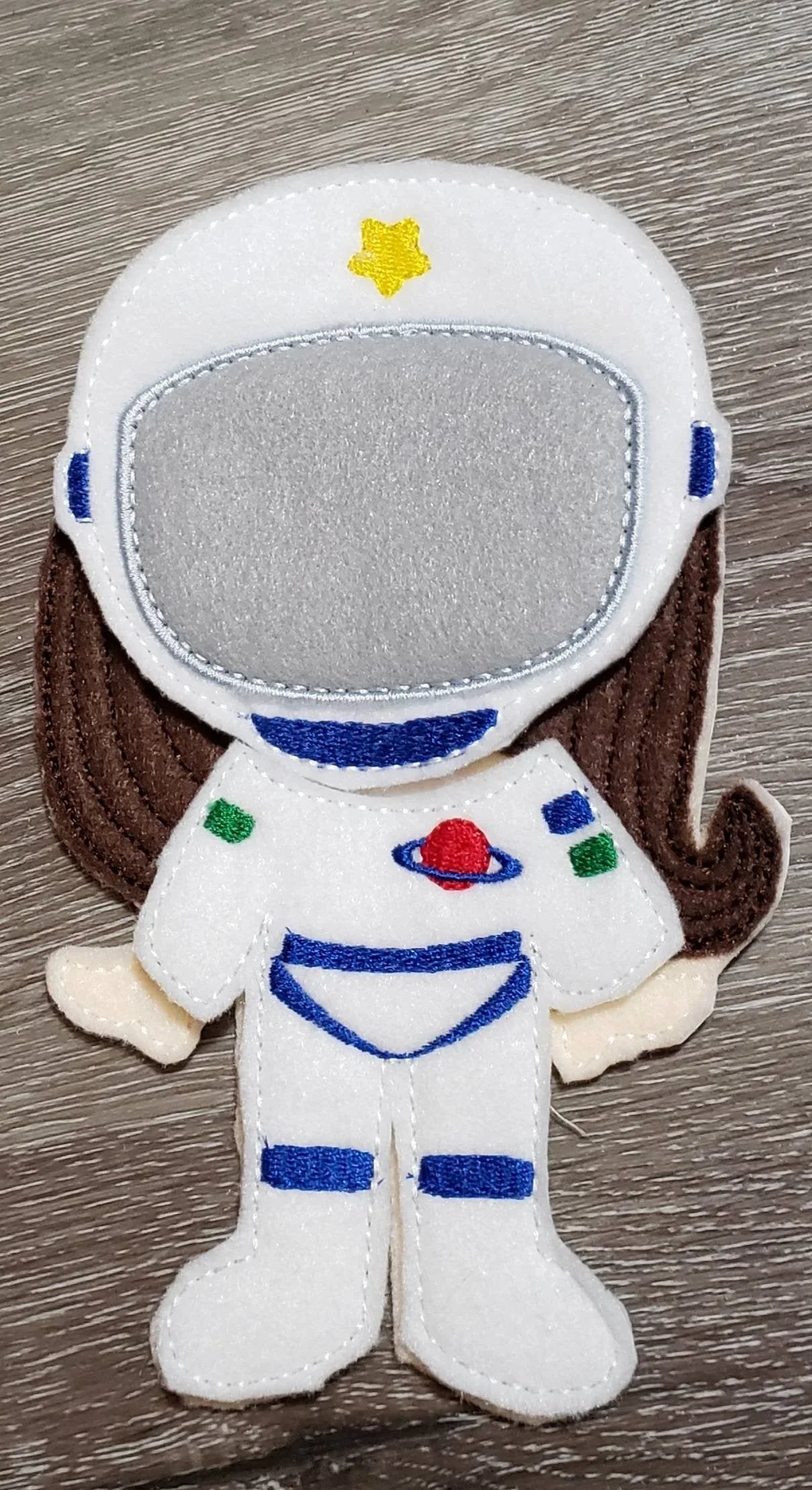 Astronaut girl felt paper doll - doll clothes storage - quiet activity page - busy book page - BIG FRENCHIES