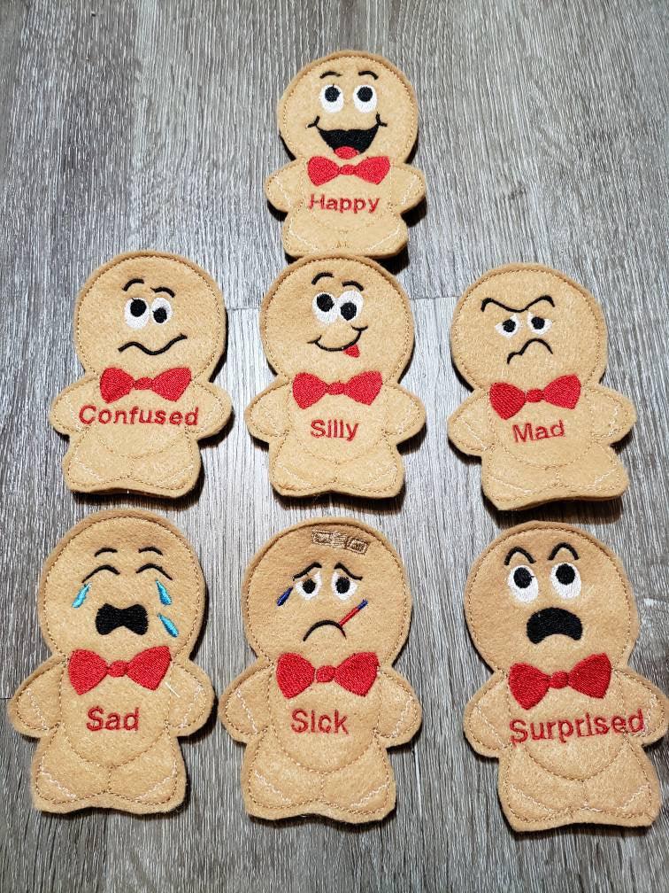 Emotions quiet book page - Feelings finger puppet - busy book - activity book - gift for kids - teaching book - happy - sad - confused - BIG FRENCHIES