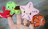 Felt finger puppet animal - Ocean Animal quiet book page - Gift for kids - Party Favor - baby shower gift - Under the Sea - sea creatures - BIG FRENCHIES