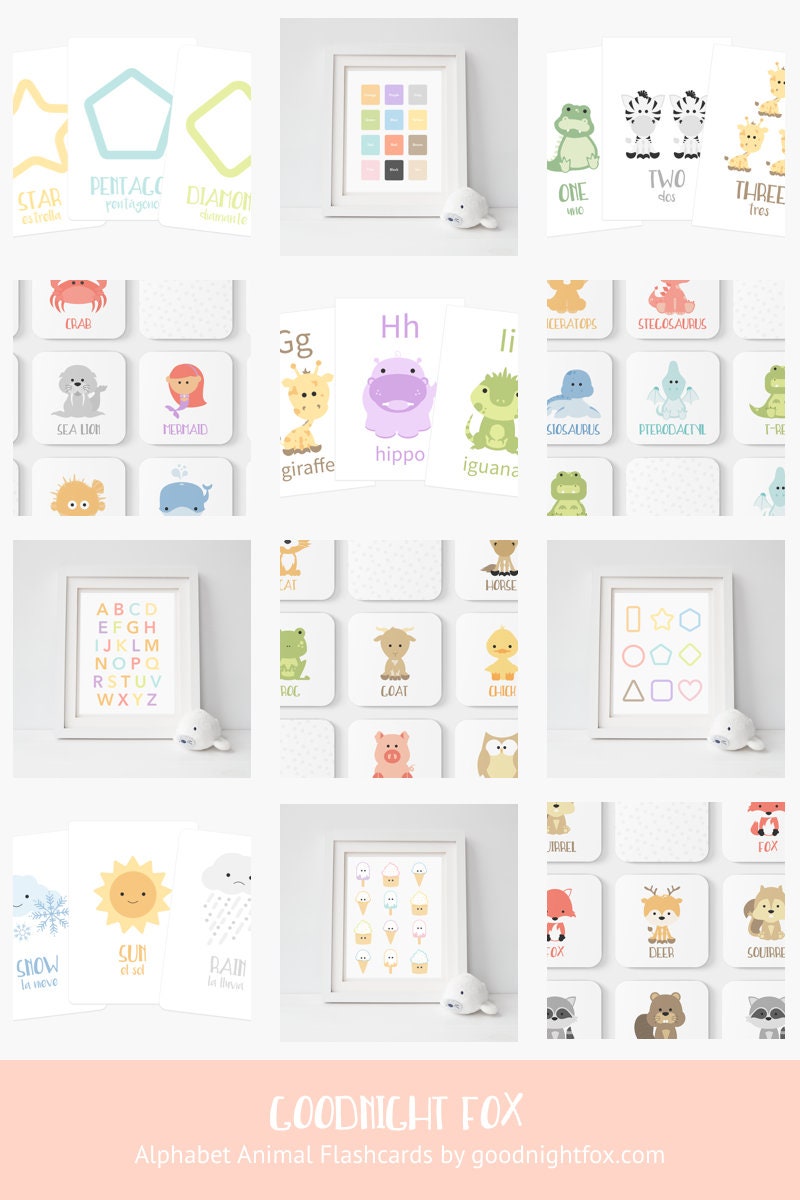 Animal Alphabet Flashcards – A to Z Learning Cards for Toddlers and Preschoolers