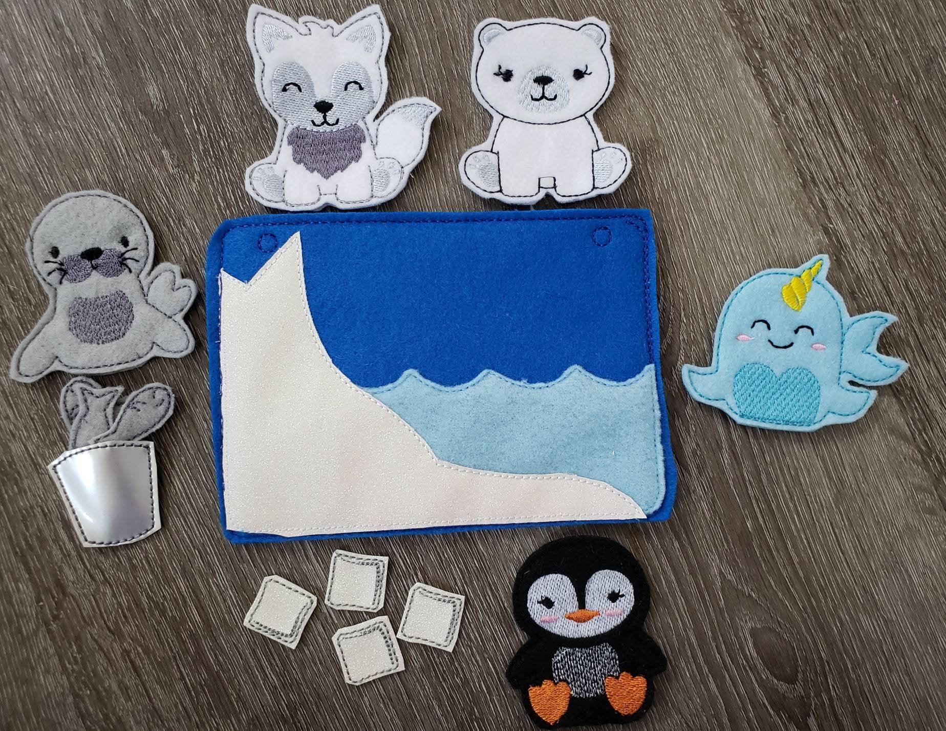Felt finger puppet animal - Arctic Animal quiet book page - Gift for kids - habitat - Party Favor - learning toy - animals and biomes - BIG FRENCHIES