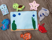 Felt finger puppet animal - Ocean Animal quiet book page - Gift for kids - Party Favor - baby shower gift - Under the Sea - sea creatures - BIG FRENCHIES