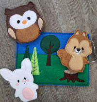 Felt finger puppet animal - Woodland Animal quiet book page - Gift for kids - habitat - forest animals - learning toy - animals and biomes - BIG FRENCHIES